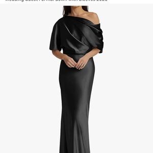 Elegant Black Off-Shoulder Evening Gown